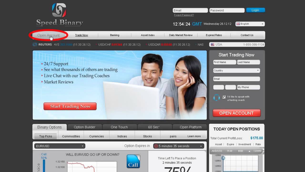 When are binary options open