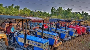 Jcb Loading swaraj 735 fe , mahindra 275 di tractors