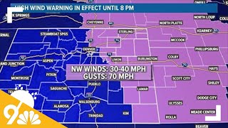Strong winds continue Wednesday afternoon