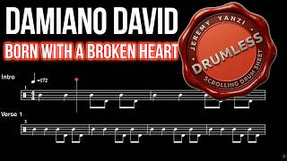 Download lagu Damiano David - Born With a Broken Heart - Drumless (with scrolling drum score)