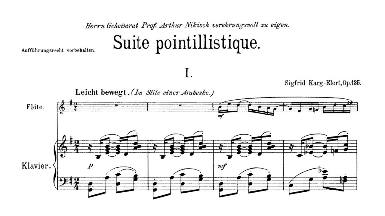Sigfrid KargElert Suite pointillistique, for Flute and Piano YouTube