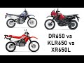 KLR650 vs DR650 vs XR650L : Ultimate Buyer's Guide / Affordable 650cc Dual Sports!