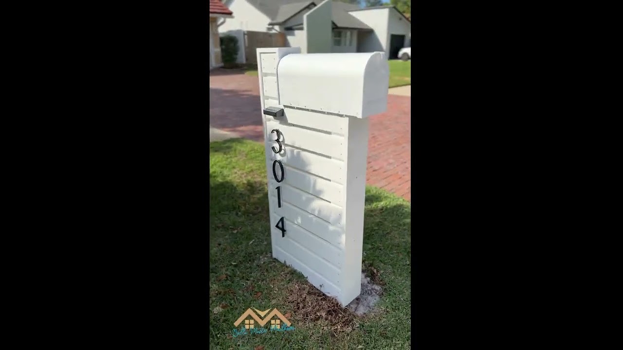 White Composite Custom Mailbox — Personalized Modern Outdoor Mailbox