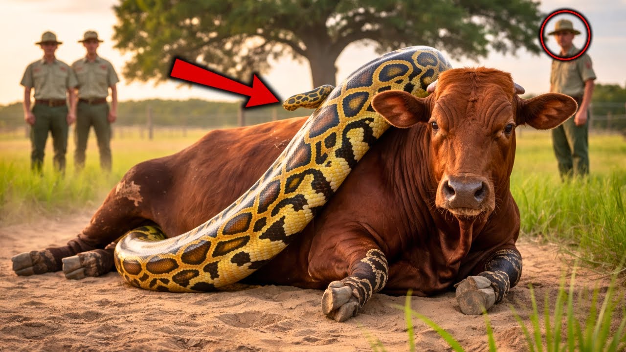 Massive Python Attacks Bull, The Bull’s Reaction Shocked Rangers!