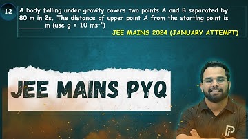 A body falling under gravity covers two points A and B separated by 80 m in 2s. The distance of..