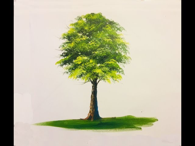 Hướng Dẫn Vẽ Cây, Học Vẽ Cây Đơn Giản - How To Paint A Tree With Acrylic-  Basic#5 (Phụ Đề Tv) - Youtube