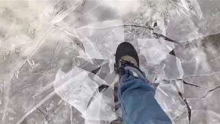 ASMR Shattering Ice | Walking on thin ice | Crunching Breaking Fracturing