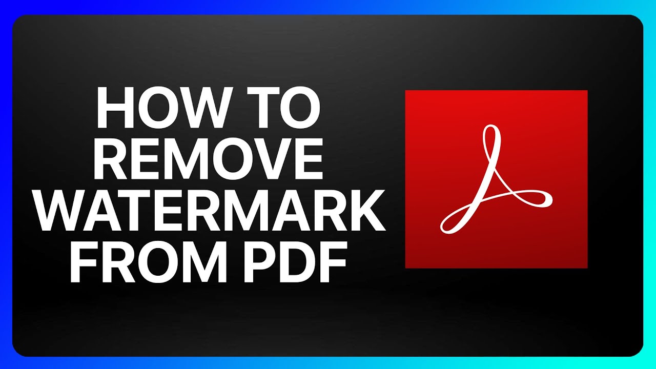 How To Remove Watermark From Pdf In Adobe Acrobat Tutorial - YouTube