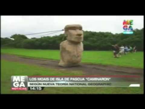 Nueva Teoría Arqueología: Moais se trasladaron caminando Rapa Nui Isla de Pascua 2012 Nat Geo