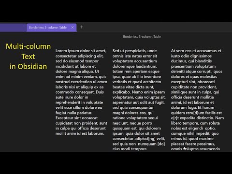 How to Create Multi-column Text in Obsidian - YouTube