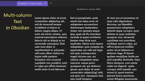 How to Create Multi-column Text in Obsidian