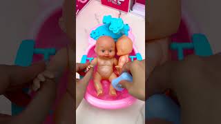 Satisfying With Unboxing Doll Bathtub Set Toys, ASMR Video #shots