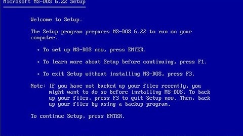 Installing MS-DOS 6.22