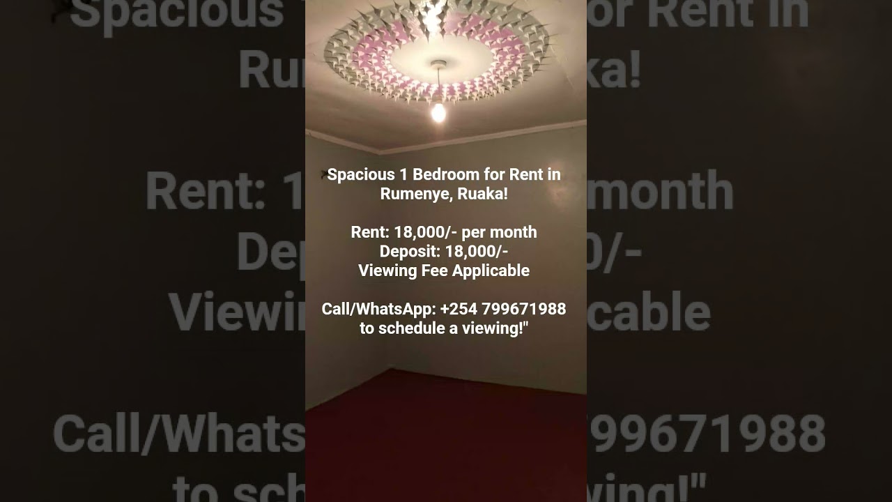 1Bedroom forRent in Rumenye, Ruaka!Rent:18,000/-per month ApplicableCall +254799671988 for viewing!
