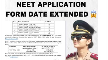 MNS 2022 NEET Application Form Date Extended | Latest Update