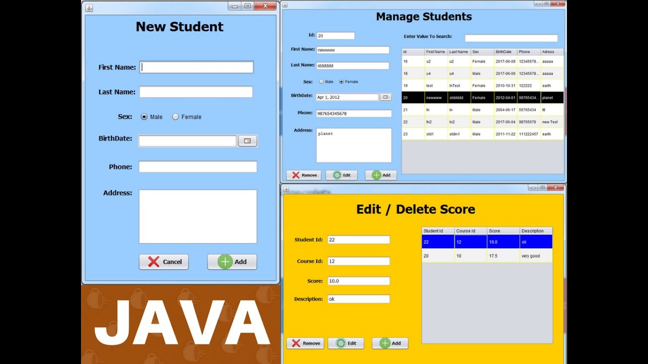 college management system project in java