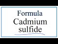 Cadmium and Sulfide Chemistry Concepts