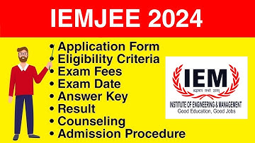 IEMJEE 2024 - Application form, Eligibility Criteria, Exam Date, Syllabus