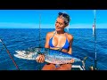 Tropical paradise  camping on an island   catch  cook  my first big fish