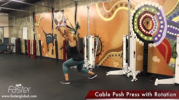 Base Exercise Cable Push Press with Rotation