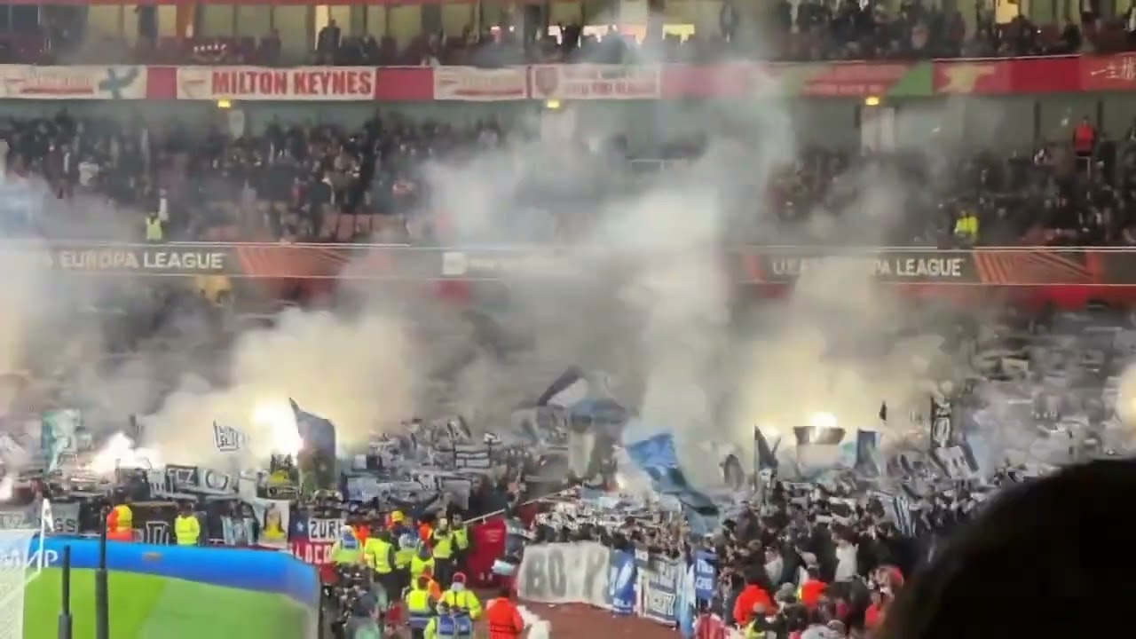 Pyro display during Arsenal FC v FC Zürich