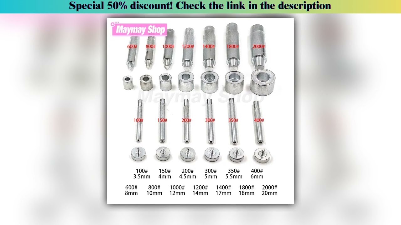 Editor’s Choice 1 Set 3.5-20mm Eyelet Set Tool Handmade Metal Eyelets Mold Tool Grommet Installatio