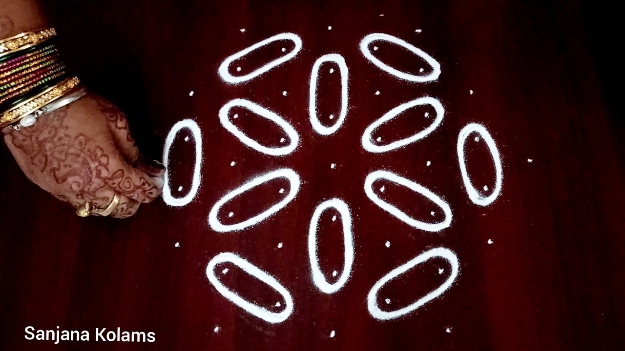 3831. Chithirai Madha Special 7*4 Dot Easy Simple Beautiful and Traditional Unique Friday KambiKolam