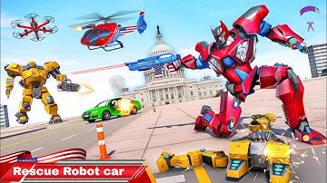 RESCUE ROBOT PART 13 ||RESCUE ROBOT CAR TRANSFORMATION GAME || Open world Gameplay Android
