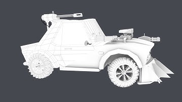 Fighter Car - Turntable | Wireframe and Ambient Occlusion