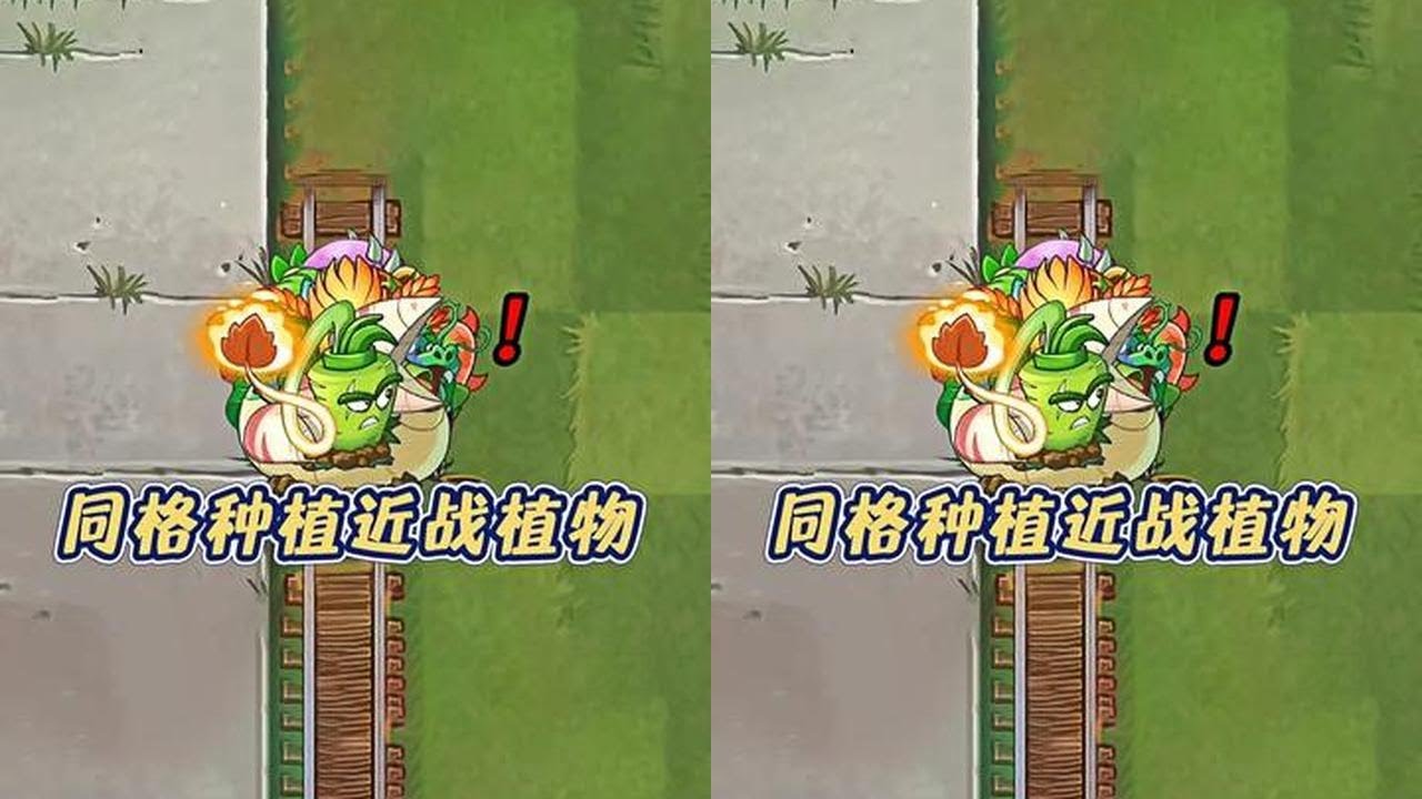 当同个格子种植多株近战植物，挑战从弱到强的僵尸！ #植物大战僵尸2 #植物大战僵尸