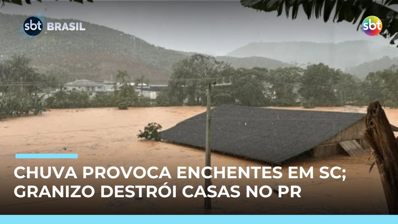 Chuvas deixam SC em estado de emergência; granizo destrói casas no Paraná | 