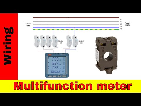 How to wire multifunction 3 phase power meter and current transformers - NEMO (subtitles)