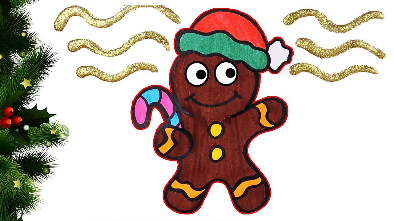 Zencefilli Kurabiye Adam Çiz ve Boya 🎄 Renkleri Öğreniyorum Türkçe