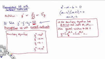 Homogeneous DE with Constant Coefficients, Part 1