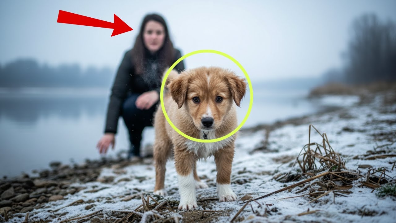Женщина бросила своих щенков в ледяную реку. История спасения, которая разобьет вам сердце.