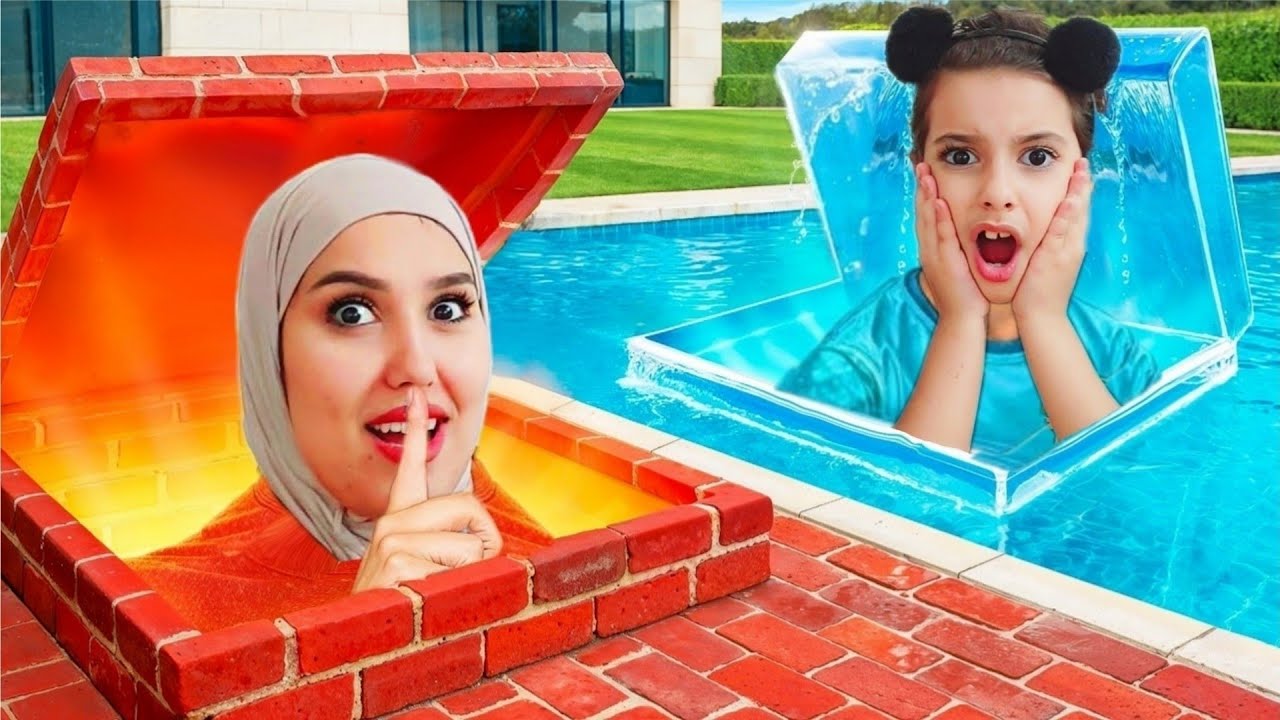 لعبنا الغميضة بلون واحد فقط مع مريم وعلي وسرى مريم هربت من البيت دورنا عليها بكل مكان !! علي سرى