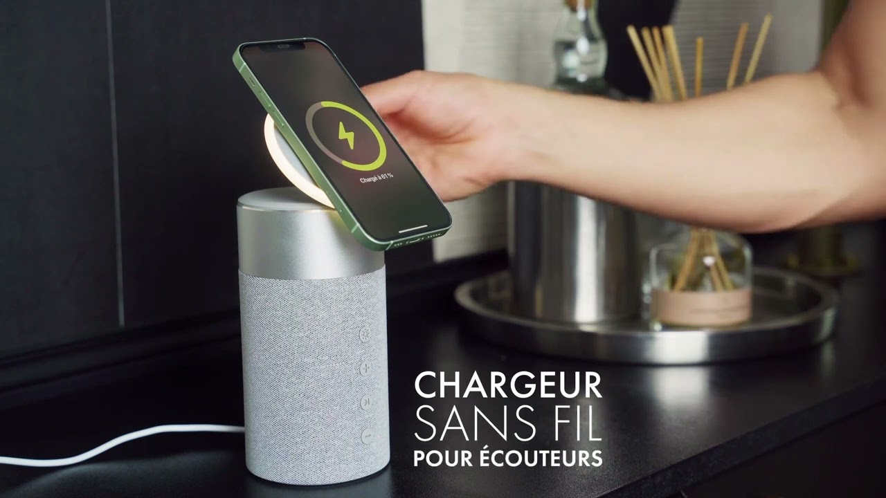 Enceinte Bluetooth 5.0 2 en 1 avec chargeur sans fil 5W charge rapide -  PrimeCables®