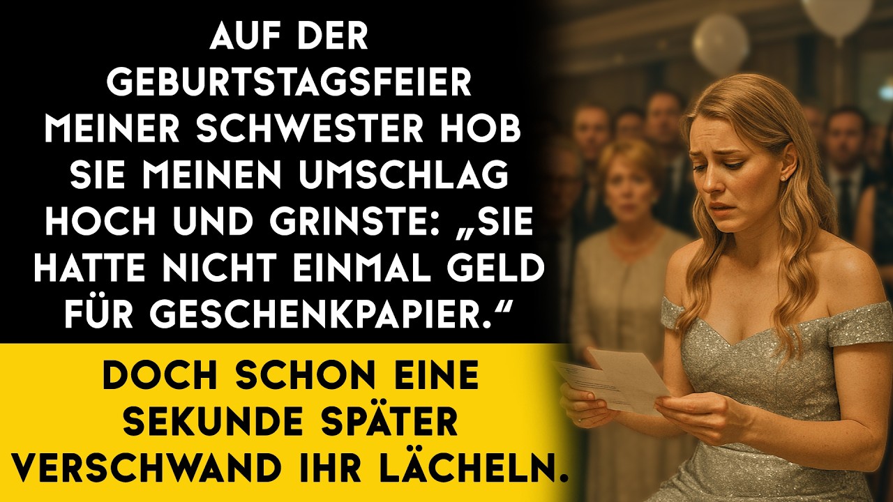 Der Geburtstag meiner Schwester verlief nach Plan … bis sie meinen Umschlag öffnete