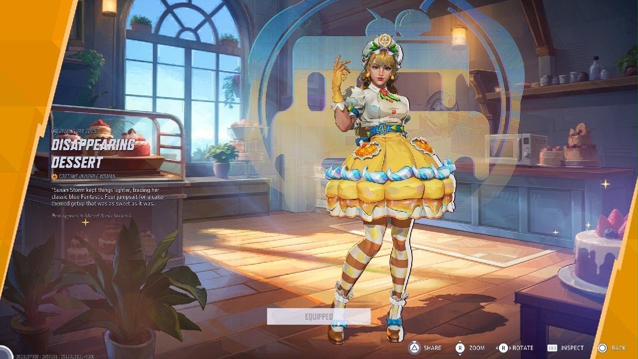 Marvel Rivals Invisible Woman Disappearing Dessert Skin Acquired