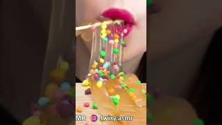 ASMR RAINBOW DESSERT *JELLY NOODLES 젤리국수 먹방 EATING SOUNDS #shorts