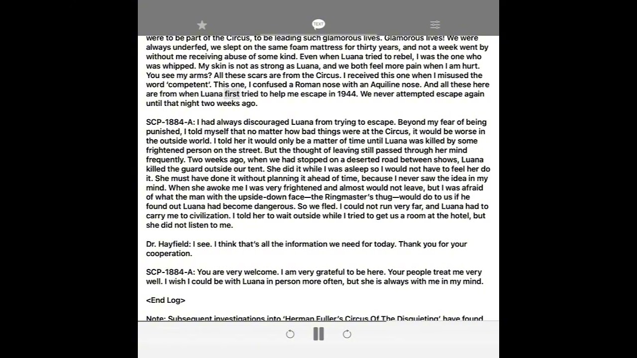 SCP-1884 - Madame Rezarta and Her Amazing Palm Reader