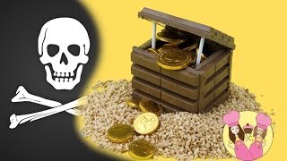 Make a PIRATE TREASURE CHEST using Kit-Kats - Pirates of the caribbean 4 regular kit-kat bars (4 fingers, one bar cut in half) or 2 