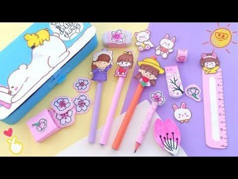 easy stationary craft / hand made diary/ cute ring making/ cute pencil