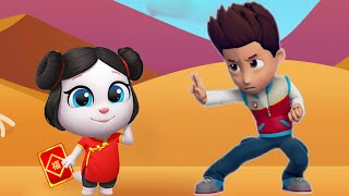 Talking Tom Gold Run vs Patrol Subway 3D - Android Gameplay Walkthrough screenshot 4