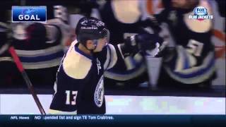 Atkinson Blasts A Shot Top-Shelf Off The Draw