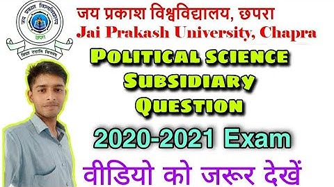 Jay Prakash University| Political Science Subsidiary Question Paper| B.A.Part-1 Exam.2020-21