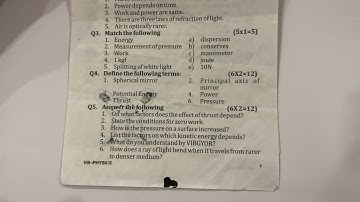 ICSE class-8th/Physics/2nd term question paper/previous years 