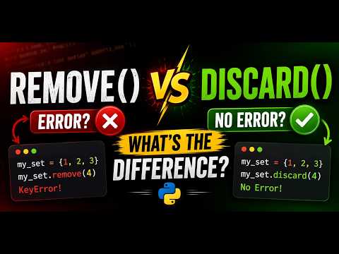 remove() vs discard() in Python — One Tiny Difference That Matters | @PythonWithHarsh