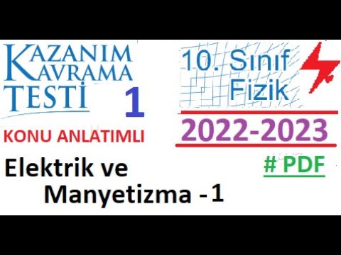 10. Sınıf | Fizik | Kazanım Testi 1 | Elektrik ve Manyetizma 1 | 2022 2023 | TYT | AYT | MEB | EBA