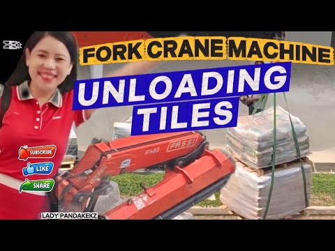 FORK CRANE MACHINE | UNLOADING TILES | LADY PANDAKEKZ #subscribe #shortvideo #asmr #video